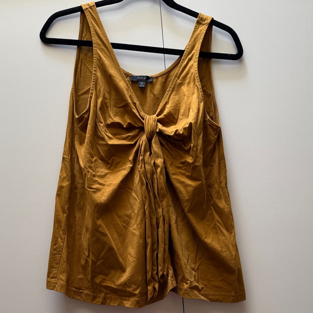 J. Crew Mustard Tie-Front Tank Top